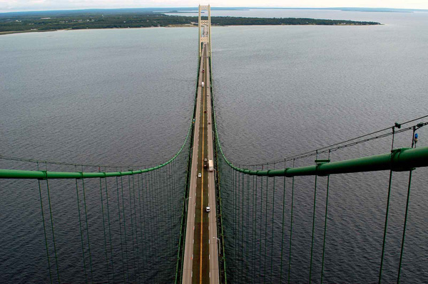 Mackinac Bridge view from the top